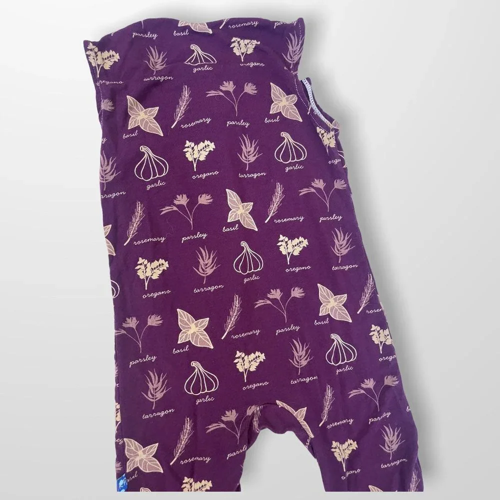 Kickee Pants Bamboo Plum & Cream Vegetable Herbs Romper 18-24 Months